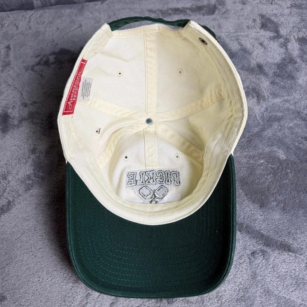 American Needle Pickle Club Baseball Hat Ivory Green Adjustable NWT Cap